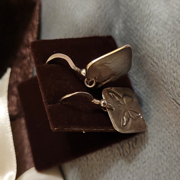 Silver Butterfly Earrings - Picture 6 of 9